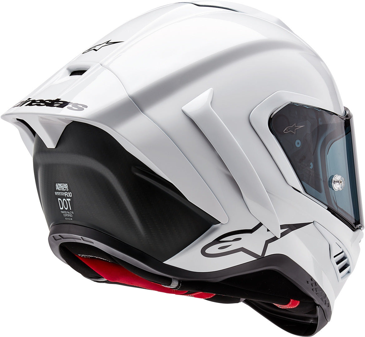 Casco Alpinestars Supertech R10 SOLID Helmet Carbon White Glossy/Black Matte