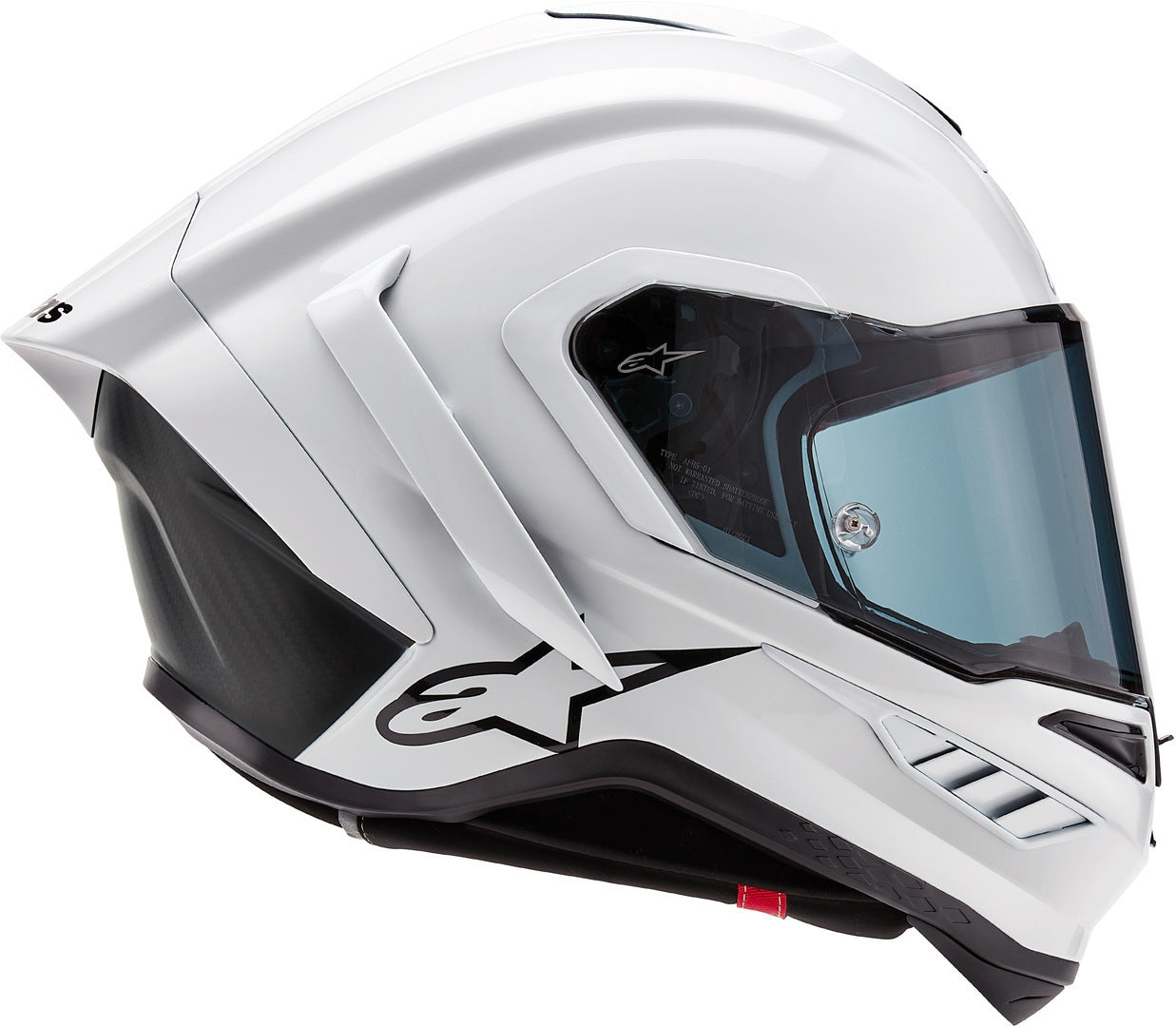 Casco Alpinestars Supertech R10 SOLID Helmet Carbon White Glossy/Black Matte