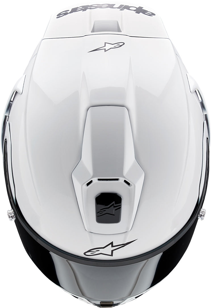 Casco Alpinestars Supertech R10 SOLID Helmet Carbon White Glossy/Black Matte