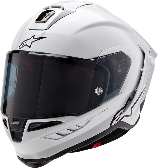 Casco Alpinestars Supertech R10 SOLID Helmet Carbon White Glossy/Black Matte