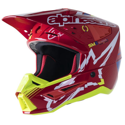 Casco Cross ALPINESTARS SM5 BRIGHT RED WHITE YELLOW FLUO G