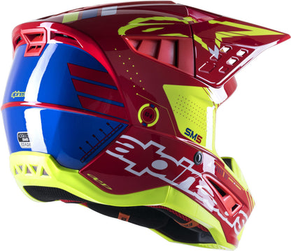 Casco Cross ALPINESTARS SM5 BRIGHT RED WHITE YELLOW FLUO G