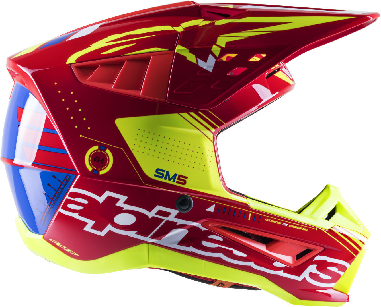 Casco Cross ALPINESTARS SM5 BRIGHT RED WHITE YELLOW FLUO G