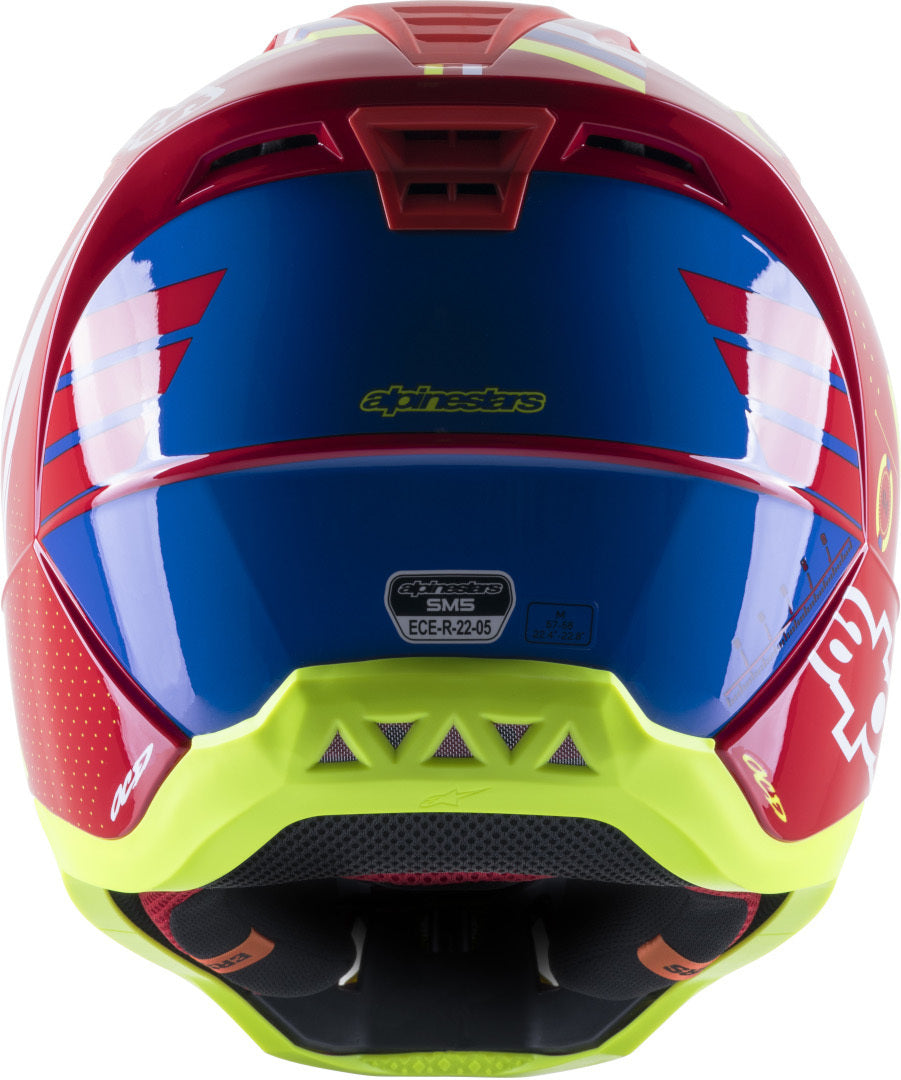 Casco Cross ALPINESTARS SM5 BRIGHT RED WHITE YELLOW FLUO G