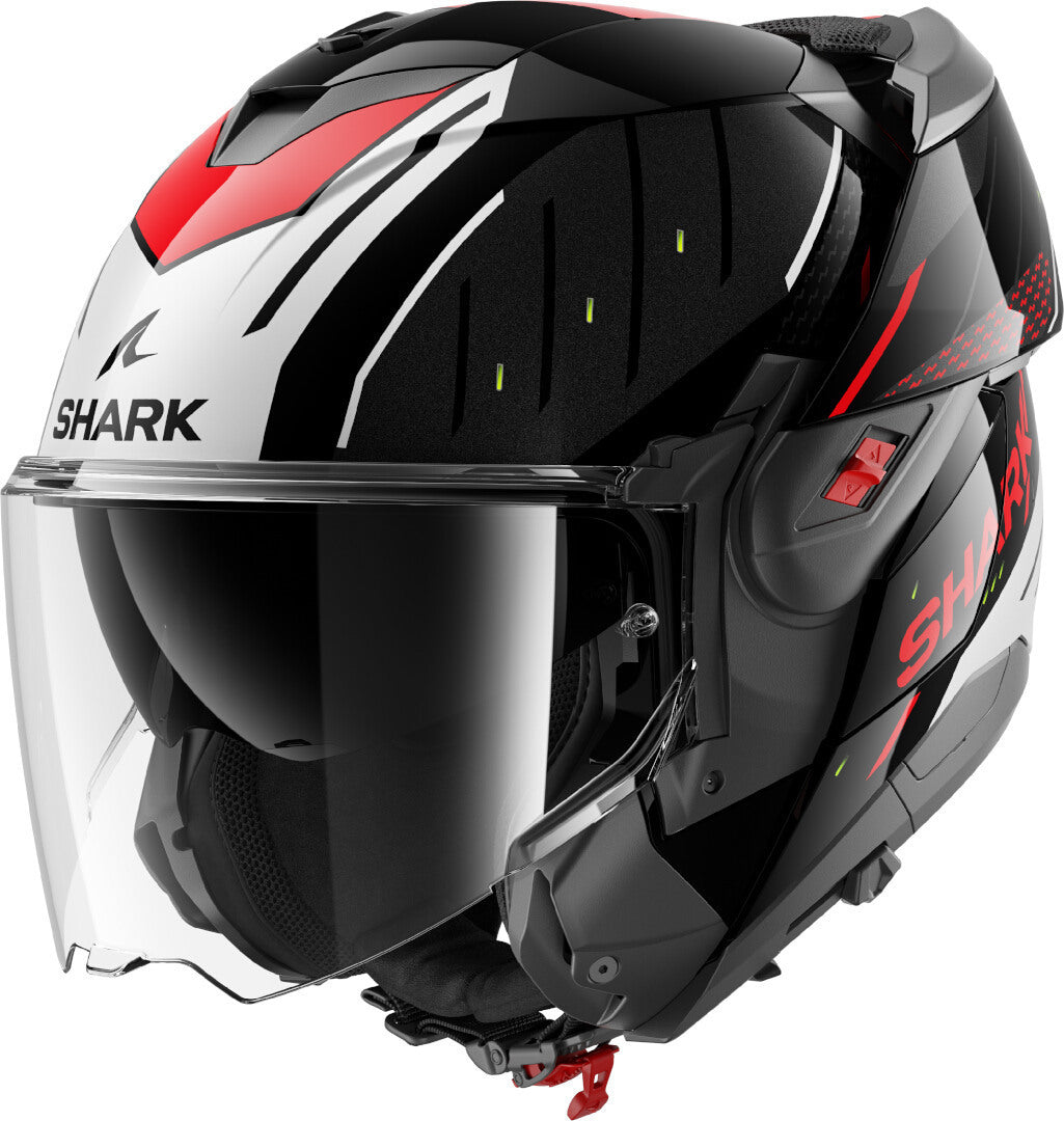 Casco SHARK Ribaltabile OXO RYDGER Black Silver Red