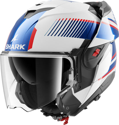 Casco SHARK Ribaltabile  OXO SIKTER White Chrome Blue