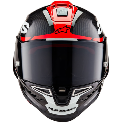 Casco Alpinestars Supertech R10 Element  Black/Carbon Bright Red/White Glossy