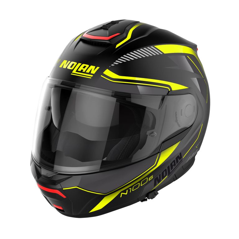 Casco Modulare Nolan N100-6 SURVEYOR N-COM 22 FLAT BLACK (YELLOW - WHITE - ANTHRACITE)