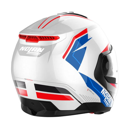 Casco Modulare Nolan N100-6 SURVEYOR N-COM 24 METAL WHITE (BLUE - RED - BLACK)/METAL BLACK