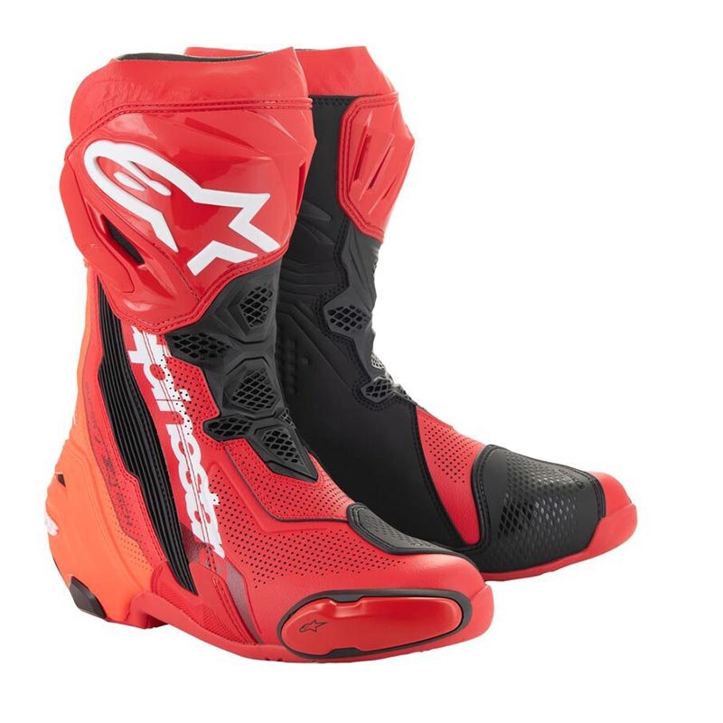 Stivali Alpinestars SUPERTECH R VENTED Rosso Fluo