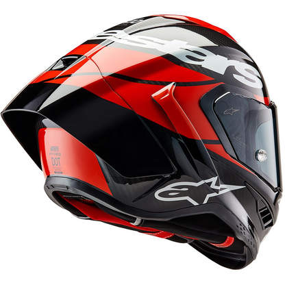 Casco Alpinestars Supertech R10 Element  Black/Carbon Bright Red/White Glossy