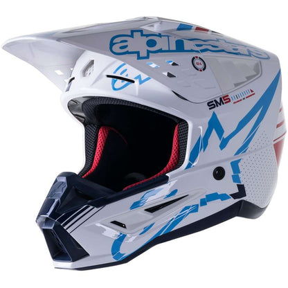 Casco Cross ALPINESTARS SM5 White cian Dark Blu